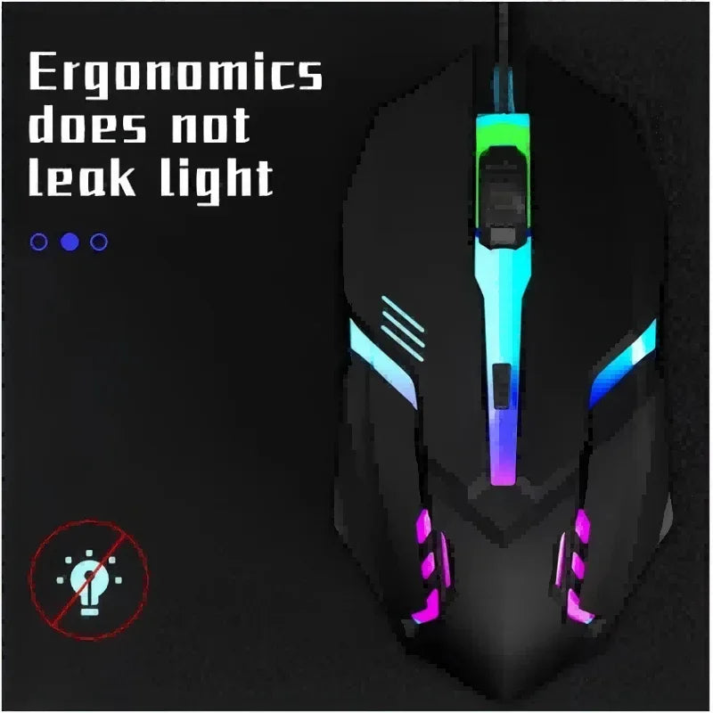 4-Button USB RGB Backlit Ergonomic Gaming Mouse for Desktop Laptop