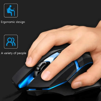 4-Button USB RGB Backlit Ergonomic Gaming Mouse for Desktop Laptop