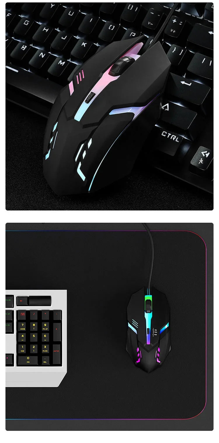 4-Button USB RGB Backlit Ergonomic Gaming Mouse for Desktop Laptop