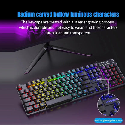 104-Key Wired RGB Gaming Keyboard Mechanical Feel for Windows Laptop PC