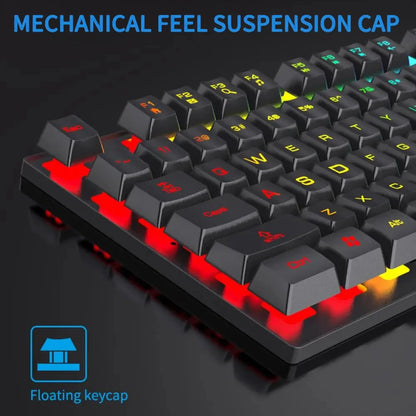 104-Key Wired RGB Gaming Keyboard Mechanical Feel for Windows Laptop PC