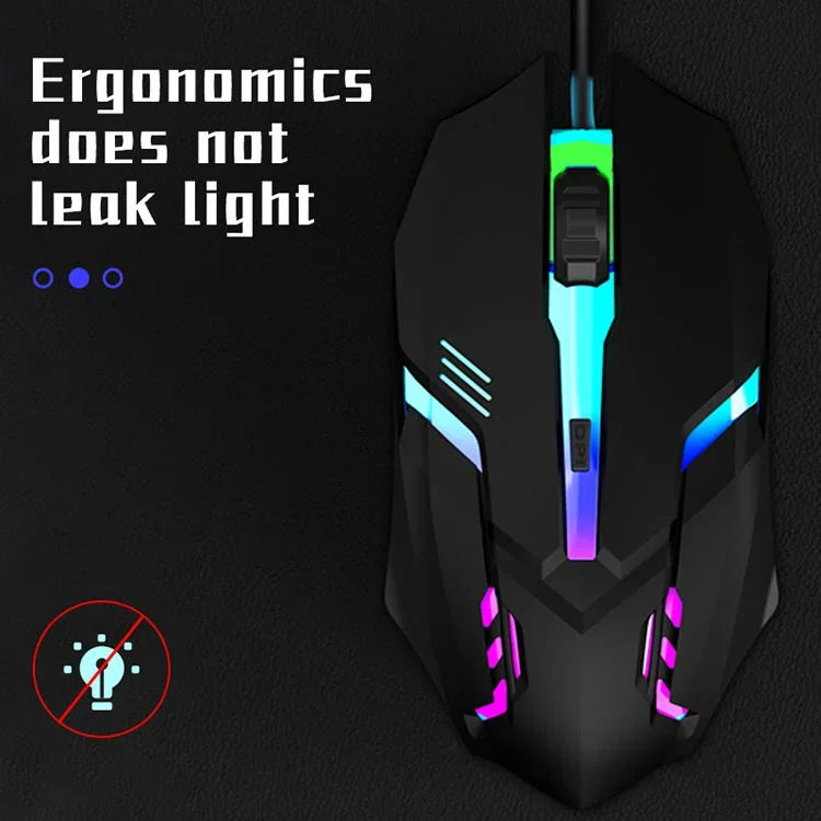 4-Button USB RGB Backlit Ergonomic Gaming Mouse for Desktop Laptop