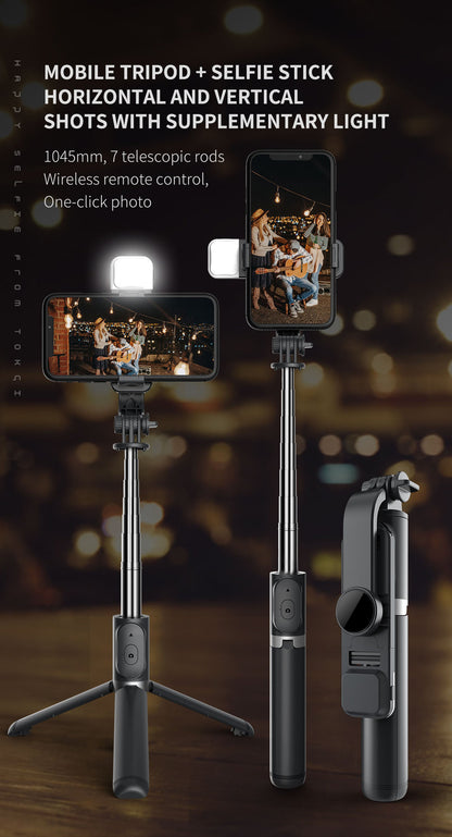 Selfie Stick Tripod Portable And Retractable Bluetooth